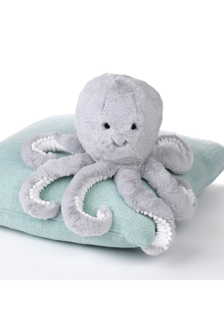 Ocean Blue Plush Octopus Stuffed Animal Toy - Inky, Alternate, color, Blue