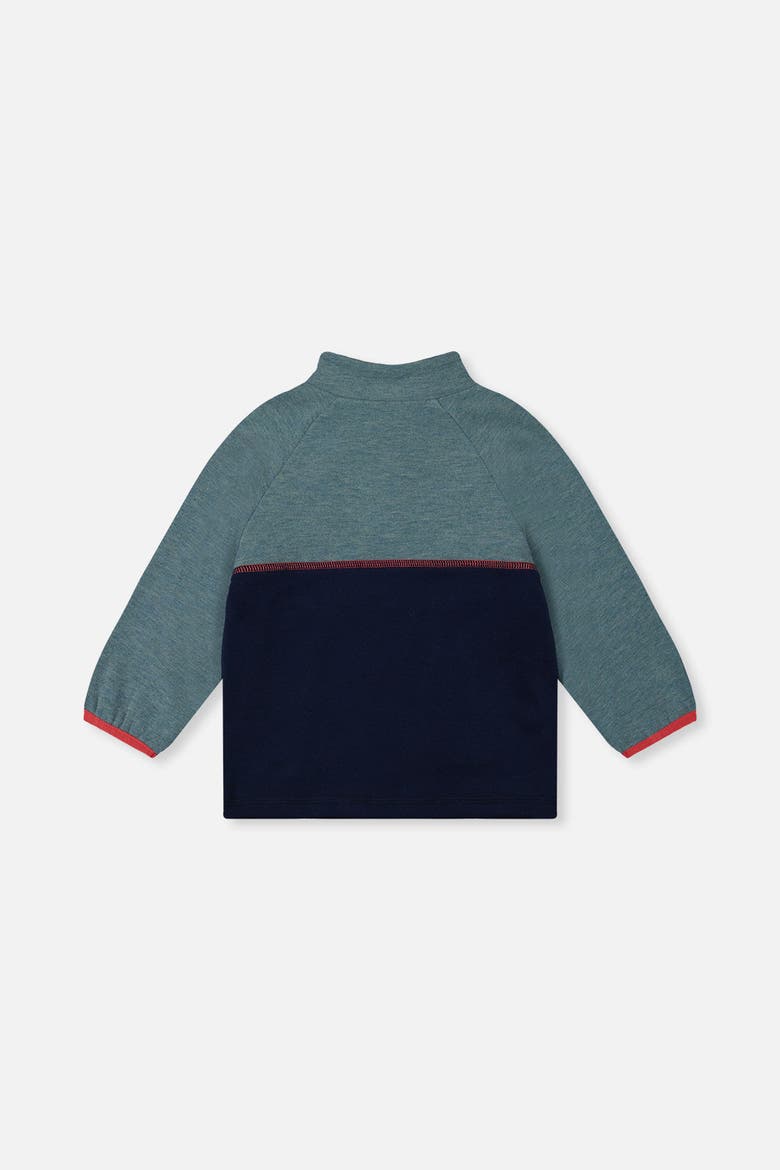 Quarter Zip Mock Neck Side Pocket Top, Alternate, color, Pale Turquoise