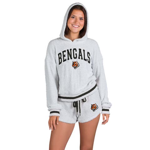 Women's Concepts Sport  Gray Cincinnati Bengals Whitley Long Sleeve Hoodie Top & Shorts Set