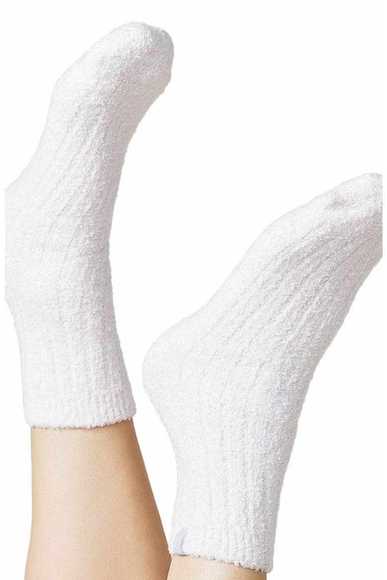 Marshmallow Crew Socks with Grippers, Alternate, color, Heather Blush Pink