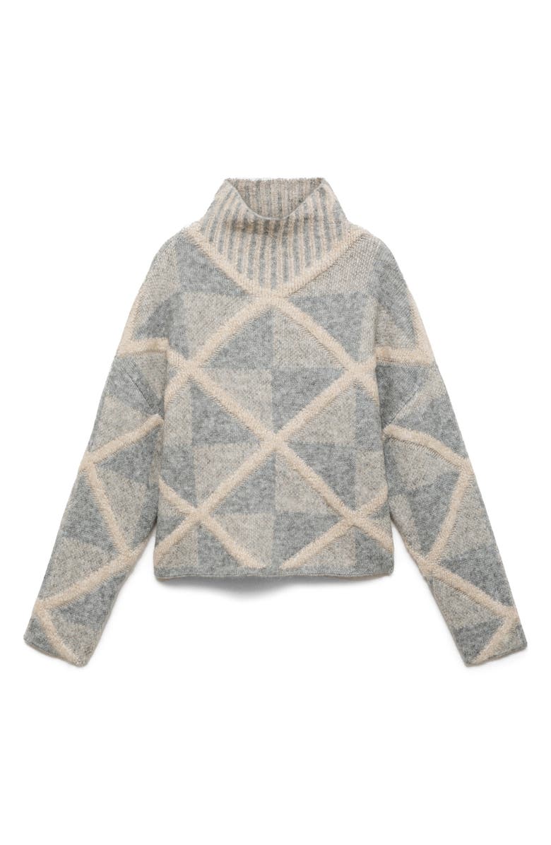 MANGO Rhombus Turtleneck Sweater, Main, color, 