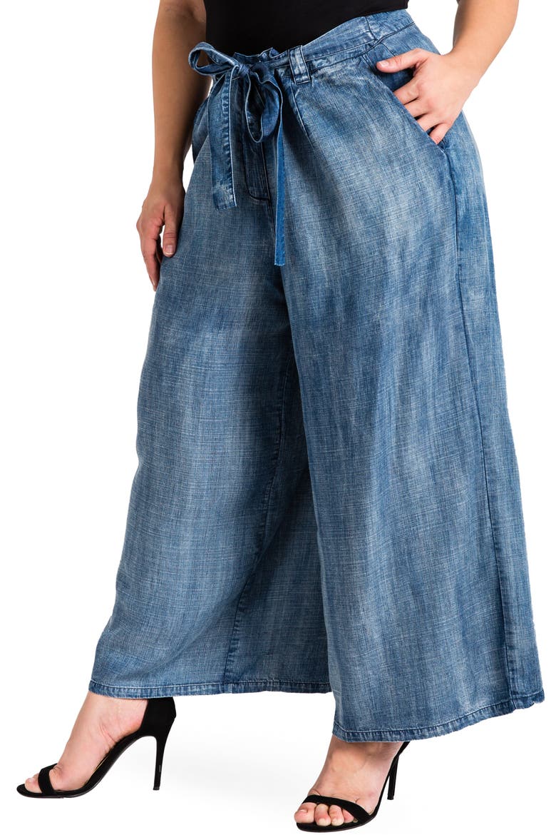 Sophi Crop Wide Leg Pants, Main, color, MEDIUM BLUE