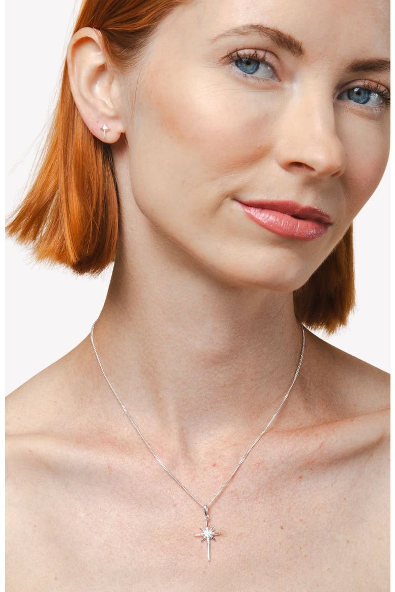 Adoring Star Necklace, Alternate, color,   Sterling Silver