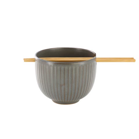 Stoneware Noodle Bowl with Chopsticks