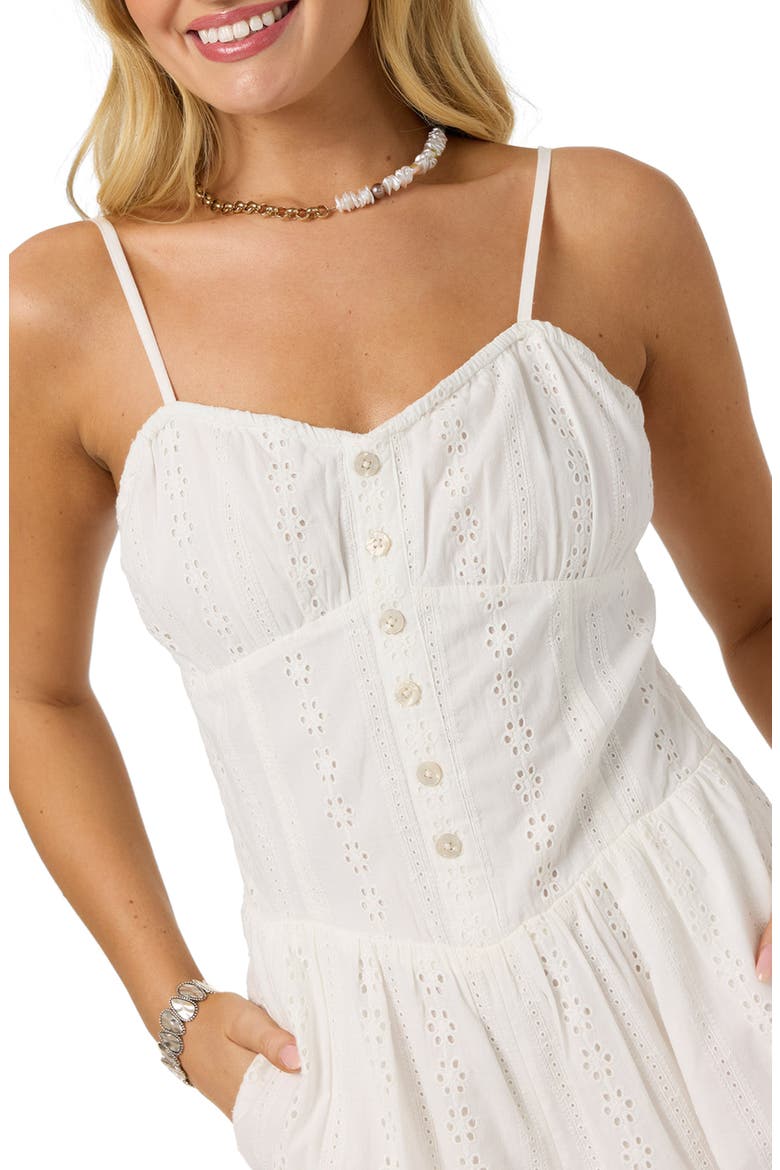 Olive Cotton Romper, Alternate, color, WHITE