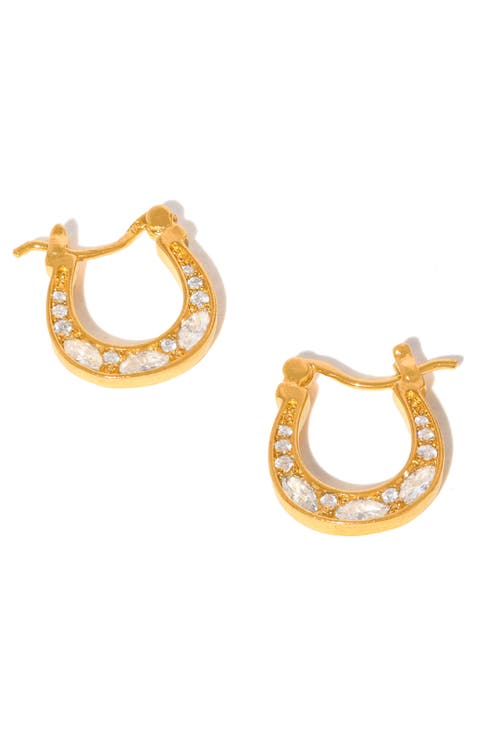 Horseshoe Huggie Hoop Earrings