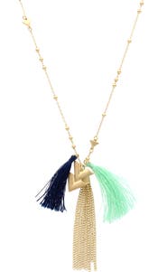 OLIVIA WELLES Fara Tassel Pendant Necklace