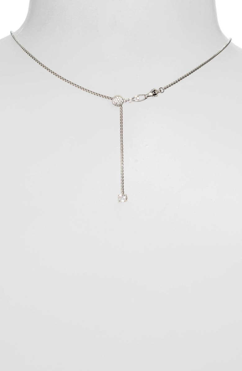 Nadri Cubic Zirconia Frontal Necklace, Alternate, color, Rhodium