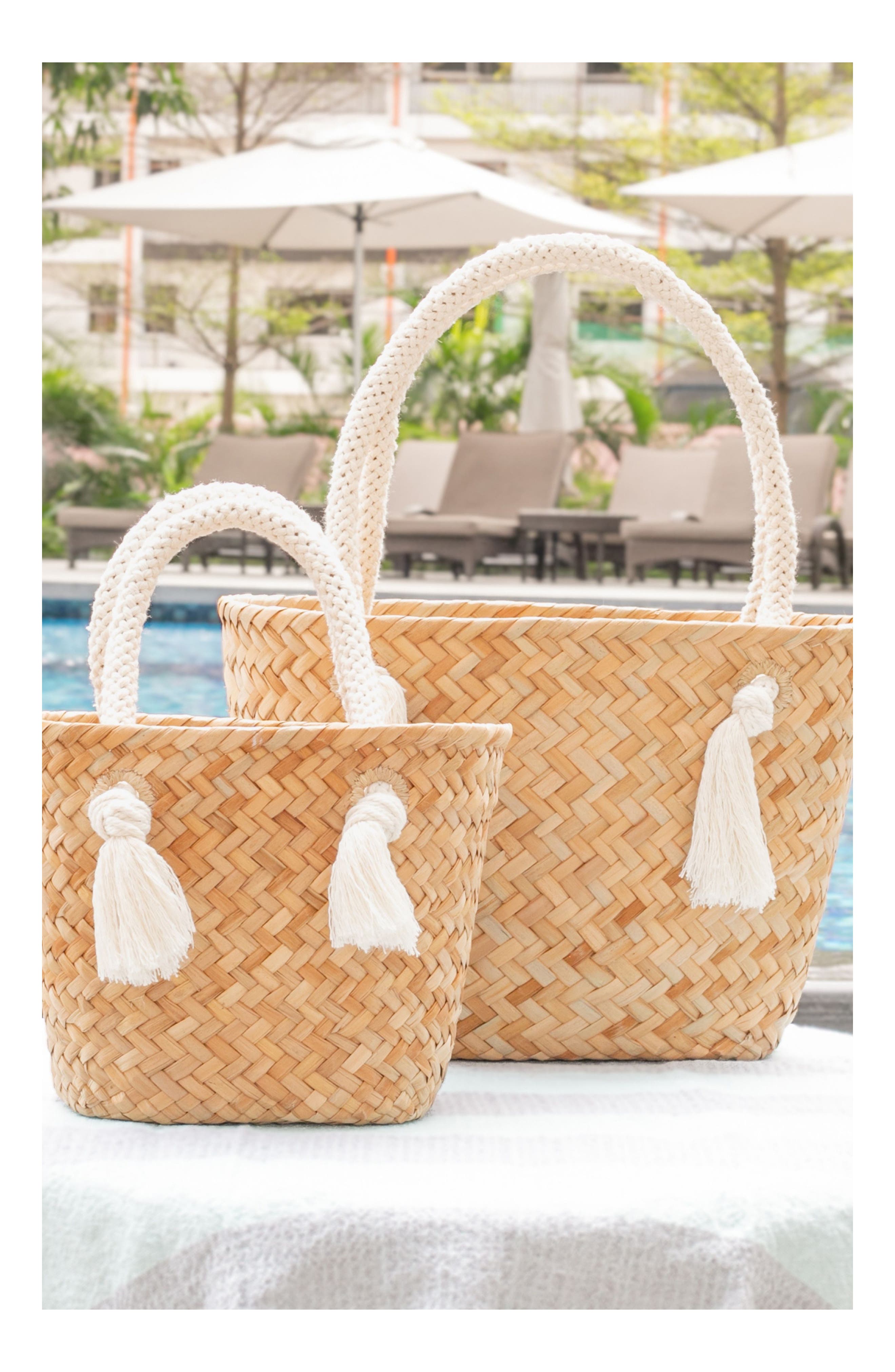 Mini Seagrass Tote, Alternate, color, OAT