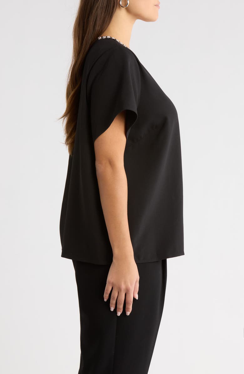 SUGARLIPS Endisy Embellished Neck Bow Top, Alternate, color, Black