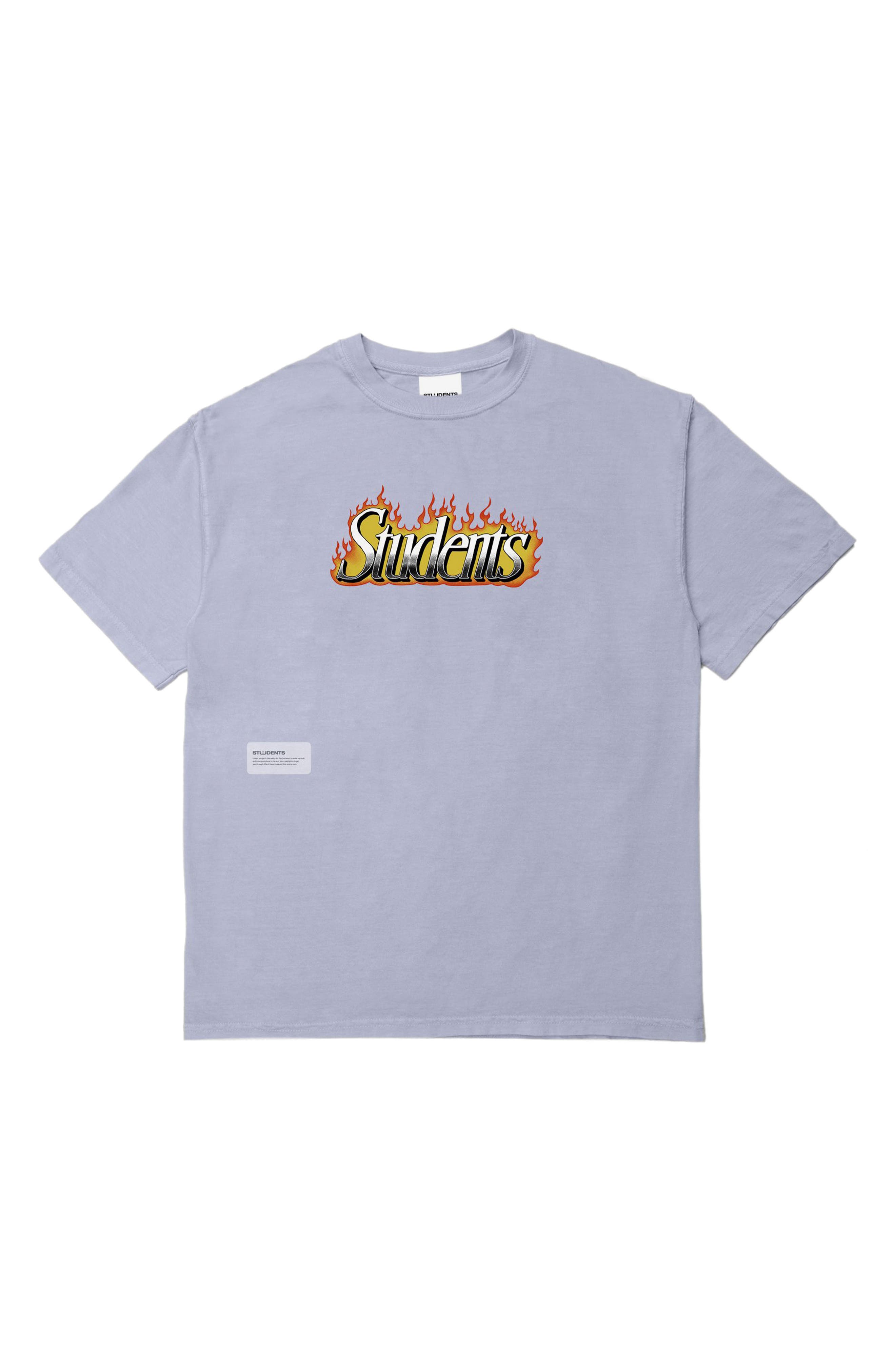 STUDENTS Too Late Oversize Cotton Graphic T-Shirt in Wisteria 