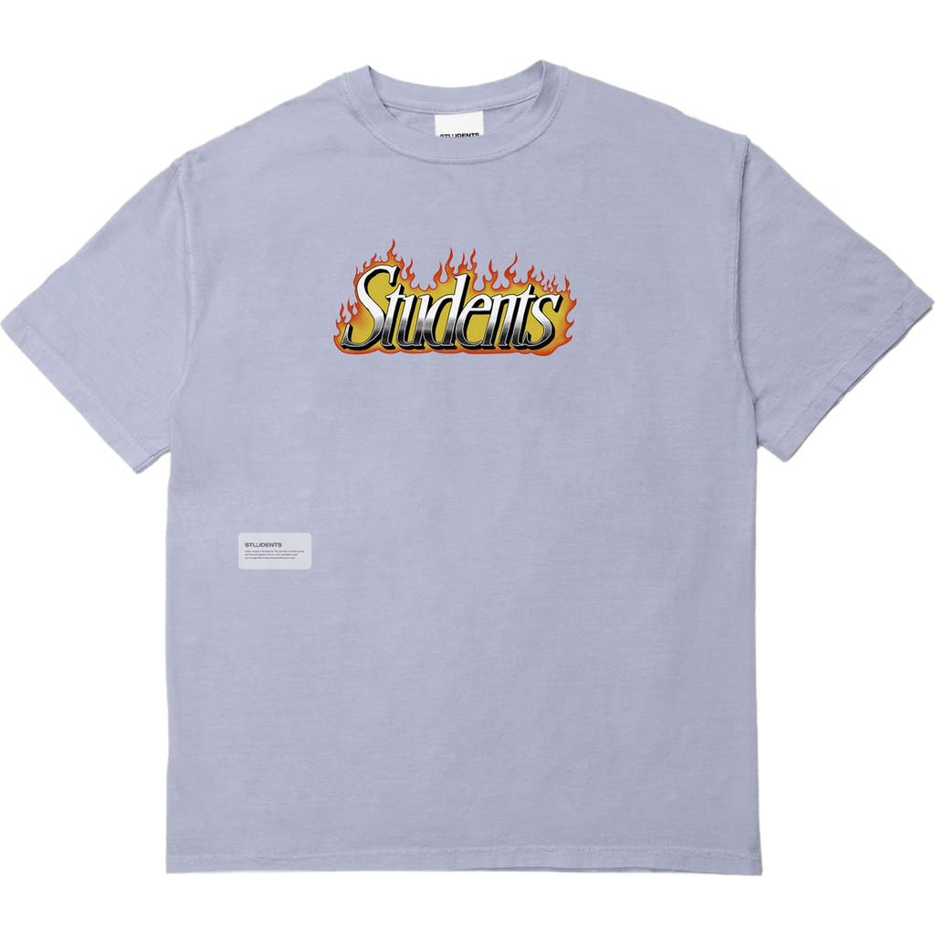 Students Too Late Oversize Cotton Graphic T-shirt In Purple