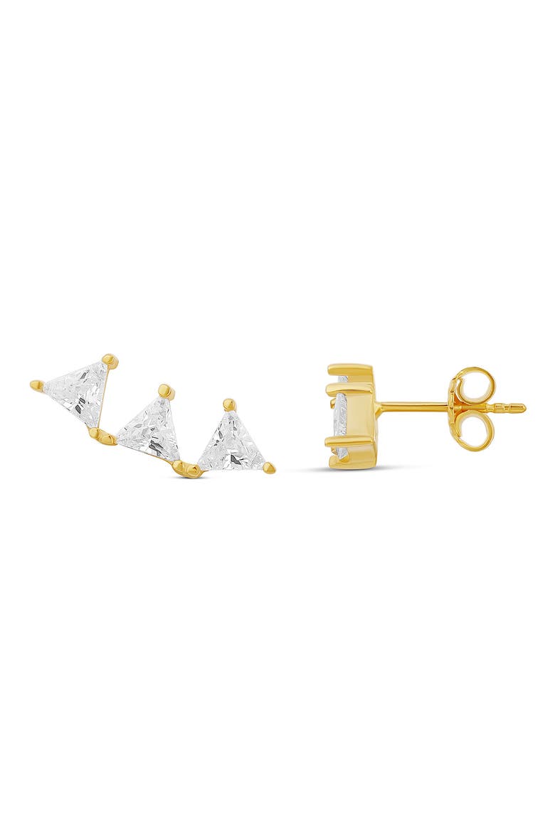 3-Stone Ear Crawlers, Main, color, GOLD/ WHITE