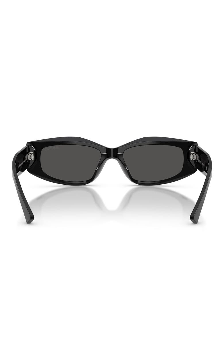53mm Irregular Sunglasses, Alternate, color, BLACK / DARK GREY