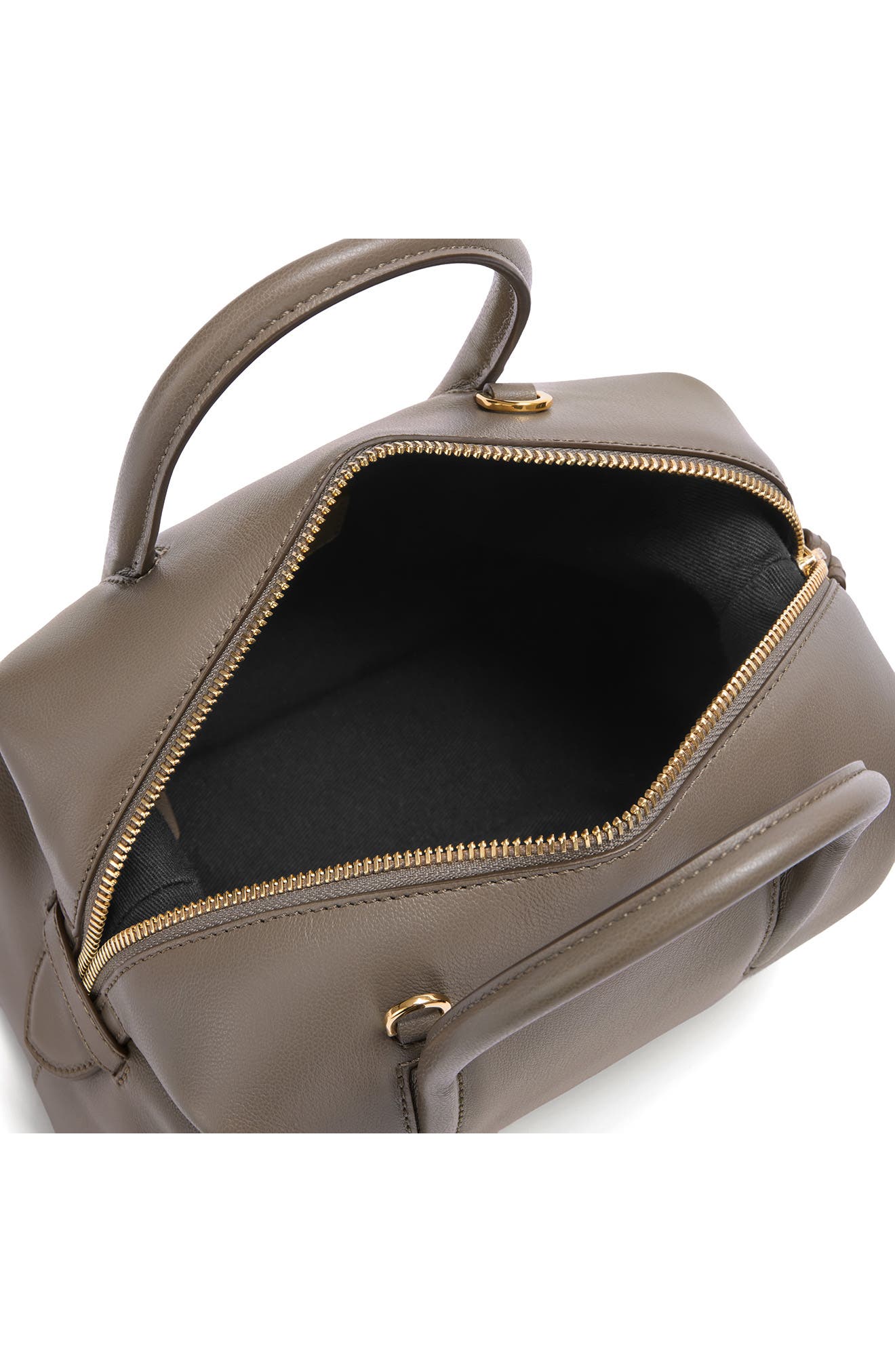 DeMellier The Small Stockholm Leather Top Handle Bag, Alternate, color, Dark Taupe