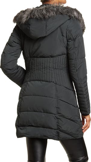 Noize Gigi Vegan Faux Fur Trim Quilted Parka | Nordstromrack