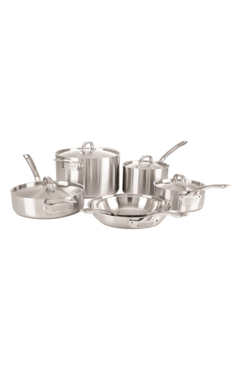 Viking Professional 10-Piece 5-Ply Satin Finish Cookware Set, Main, color, 