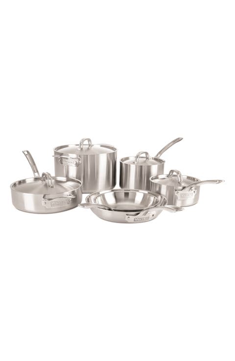 Professional 10-Piece 5-Ply Satin Finish Cookware Set
