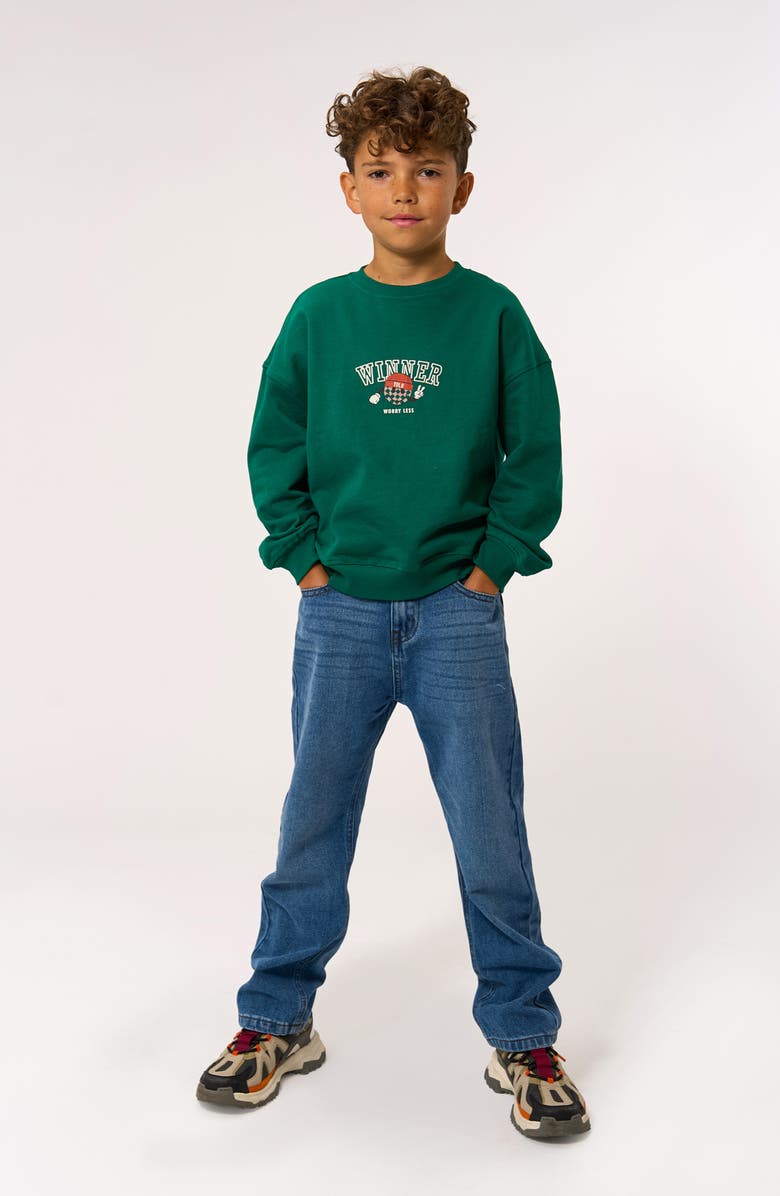 THE NEW Kids' Paul Oversize Organic Cotton Sweatshirt, Alternate, color, Alpine Green