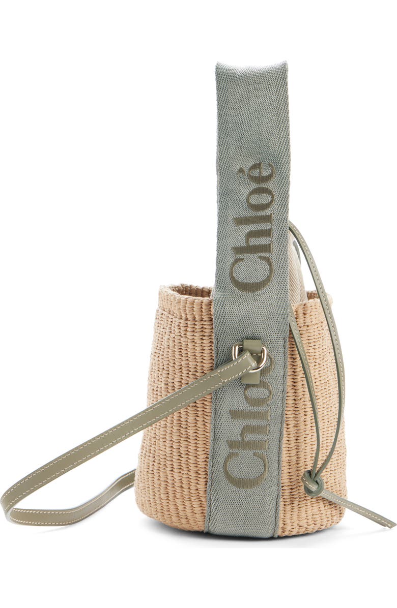 Chloé Small Woody Basket Bucket Bag, Alternate, color, Aloe Green