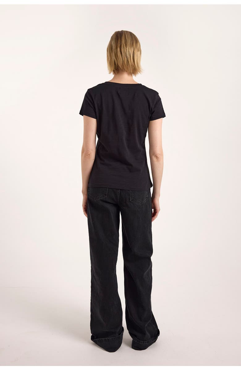 Brodie Pure Cashmere Relaxed Fit Cotton V-Neck T-shirt, Alternate, color, Black