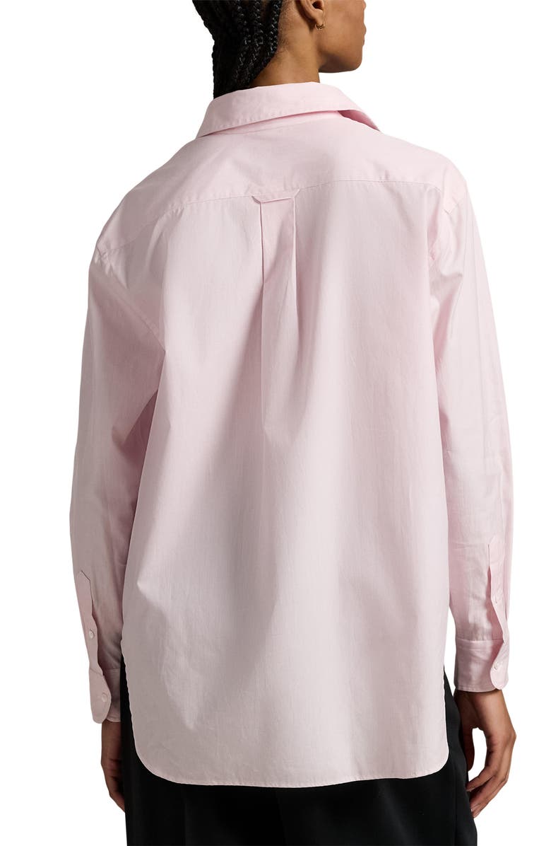 Polo Ralph Lauren End-On-End Oversize Fit Cotton Shirt, Alternate, color, Surfside Rose