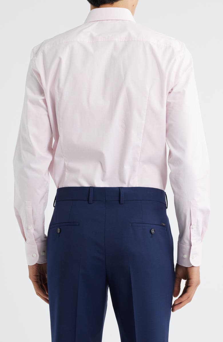 BOSS Hank Kent Slim Fit Performance Stretch Cotton Dress Shirt, Alternate, color, Open Pink