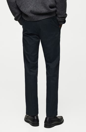 Regular Fit Flat Front Twill Chinos