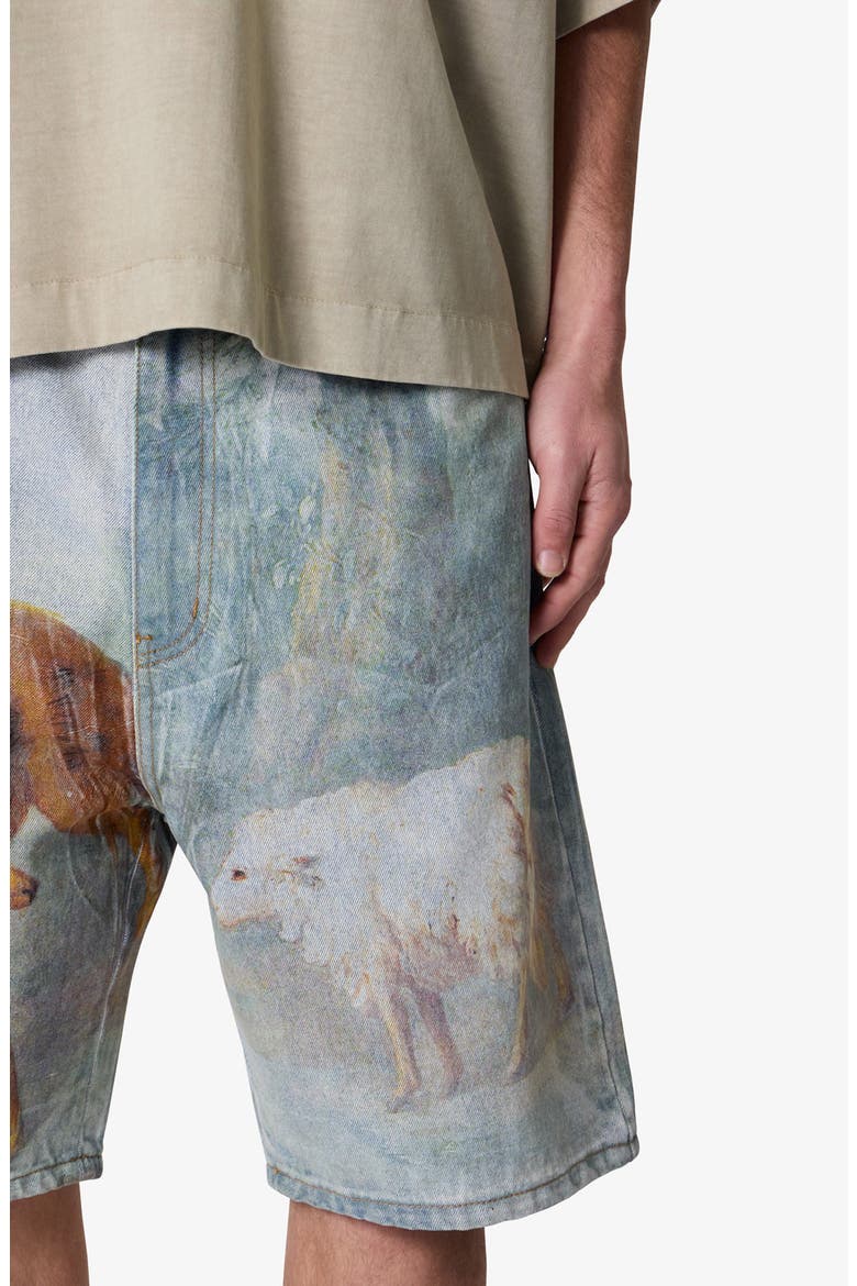 Sheep Hounded Denim Shorts, Alternate, color, BLUE MULTI