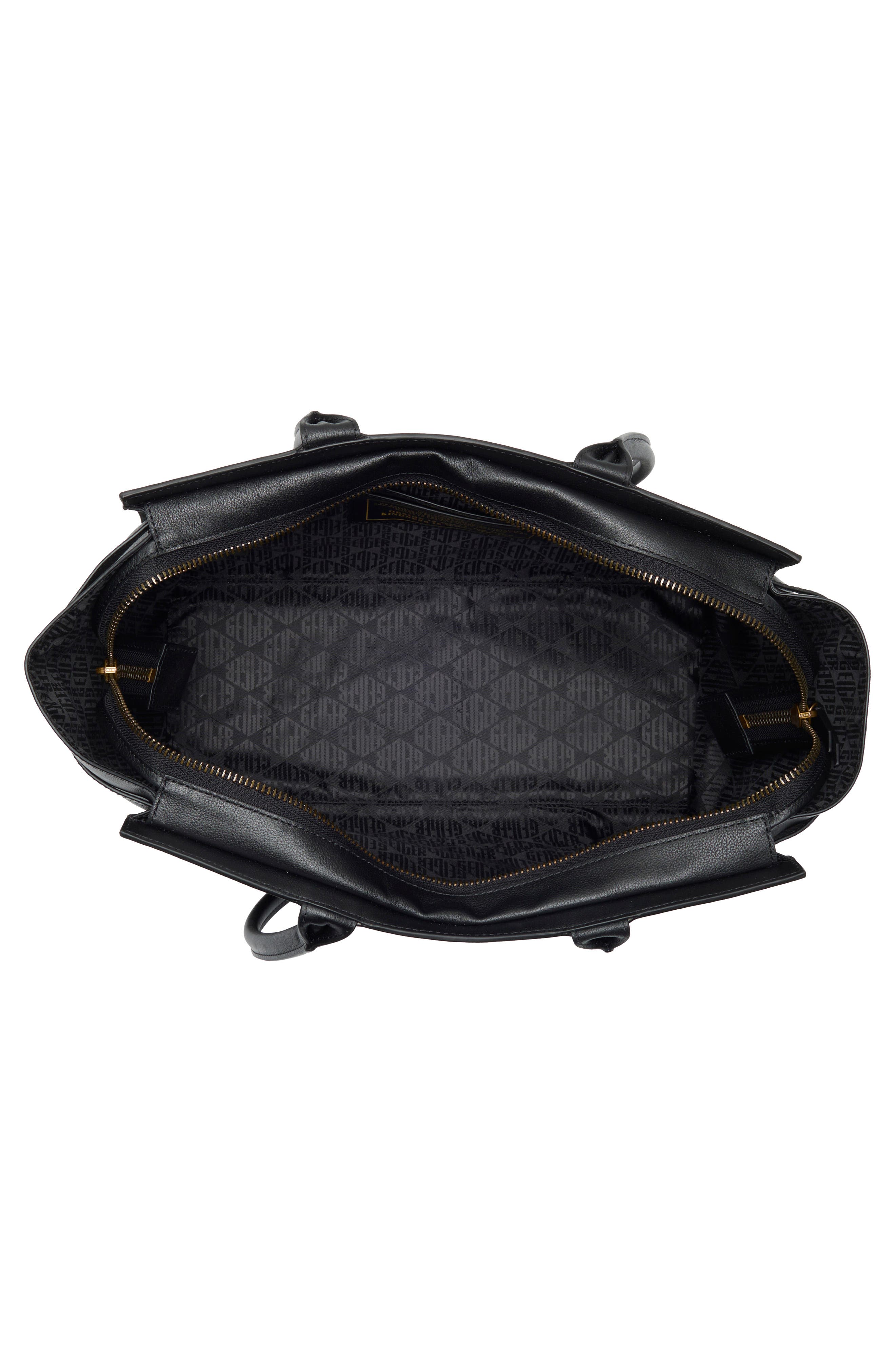 Kingsley Leather Shopper, Alternate, color, BLACK