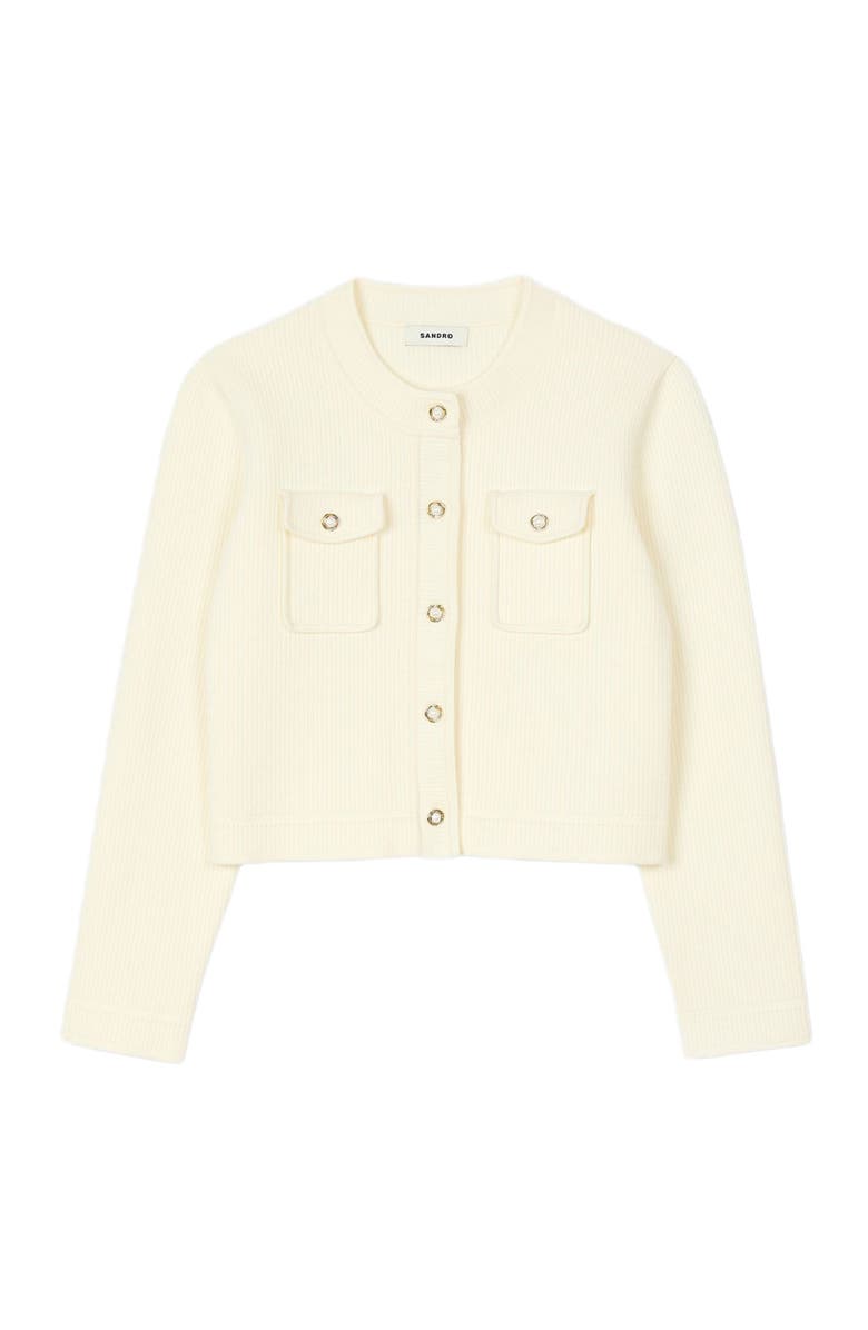 SANDRO Rib knit cardigan, Alternate, color, 