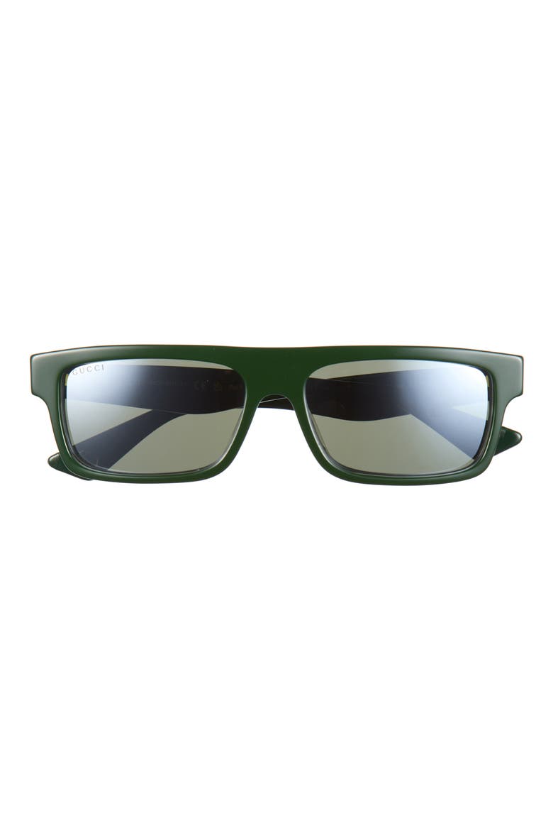54mm Gradient Rectangular Sunglasses, Main, color, GREEN GREEN SILVER