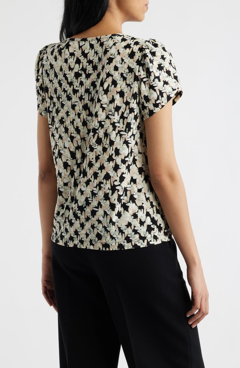 AK ANNE KLEIN Print Tulip Sleeve Top, Alternate, color, Anne Black Multi