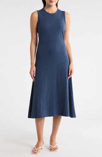 Sleeveless Cotton Jersey Midi Dress