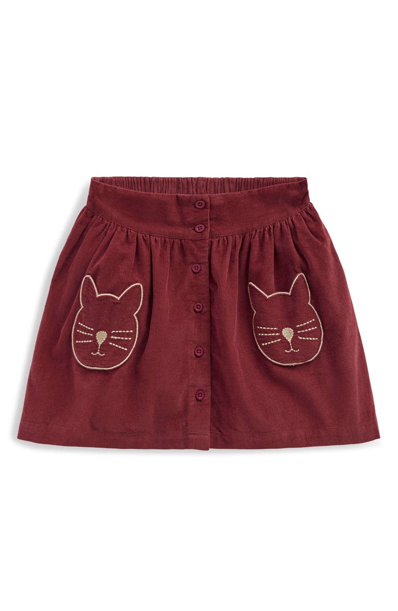 Mini Boden Kids' Cotton Corduroy Button-Up Skirt, Main, color,