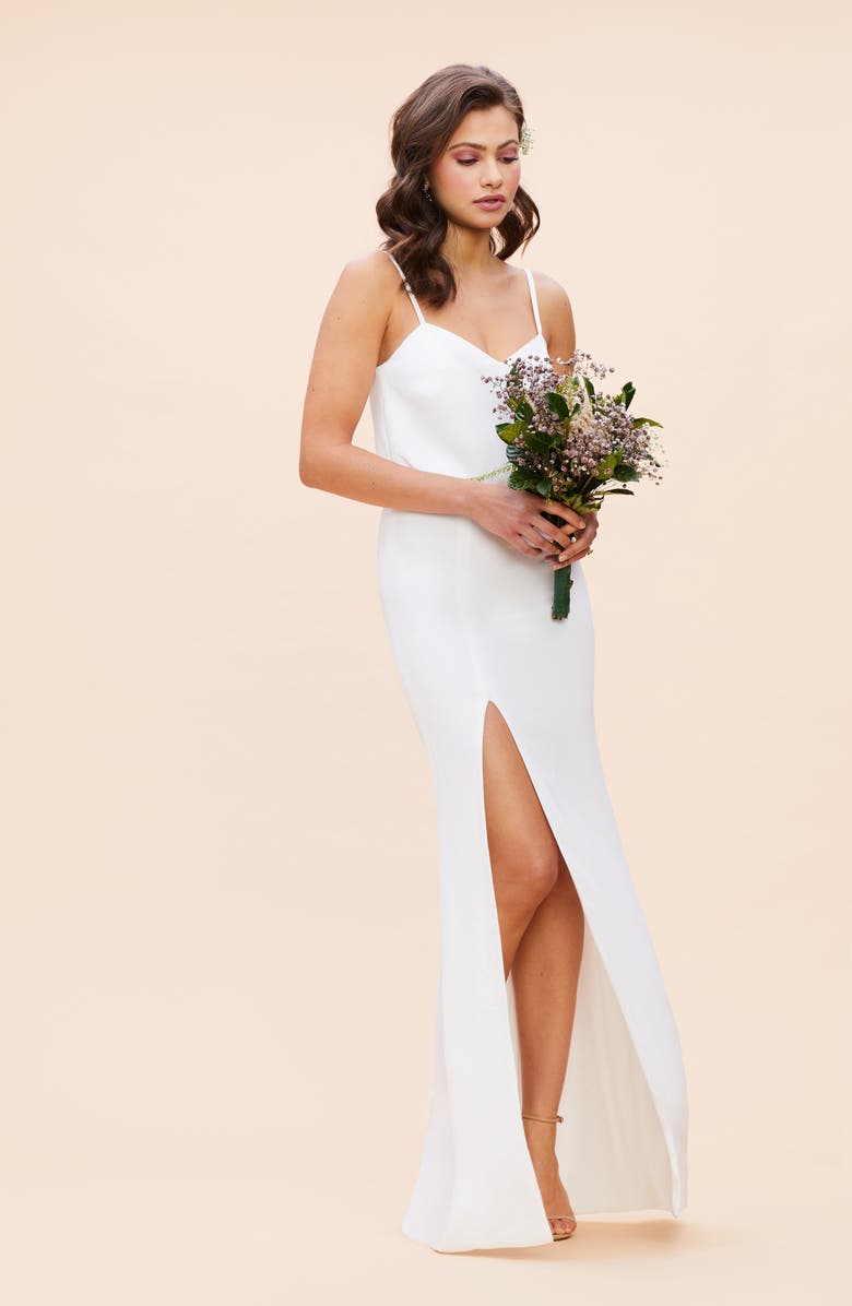 Dress the Population Gracelyn Blouson Jersey Gown, Alternate, color,