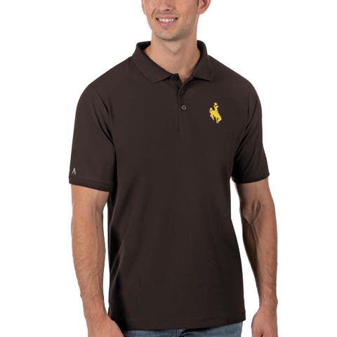 Men's Antigua Brown Wyoming Cowboys Legacy Pique Polo