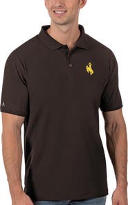 ANTIGUA Men's Antigua Brown Wyoming Cowboys Legacy Pique Polo