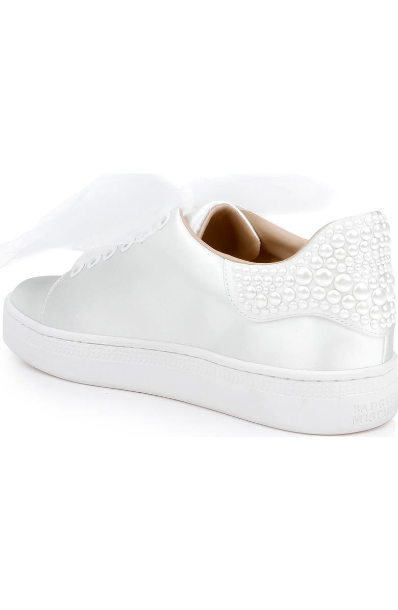 Badgley Mischka Collection Gem Platform Sneaker, Alternate, color, White Satin