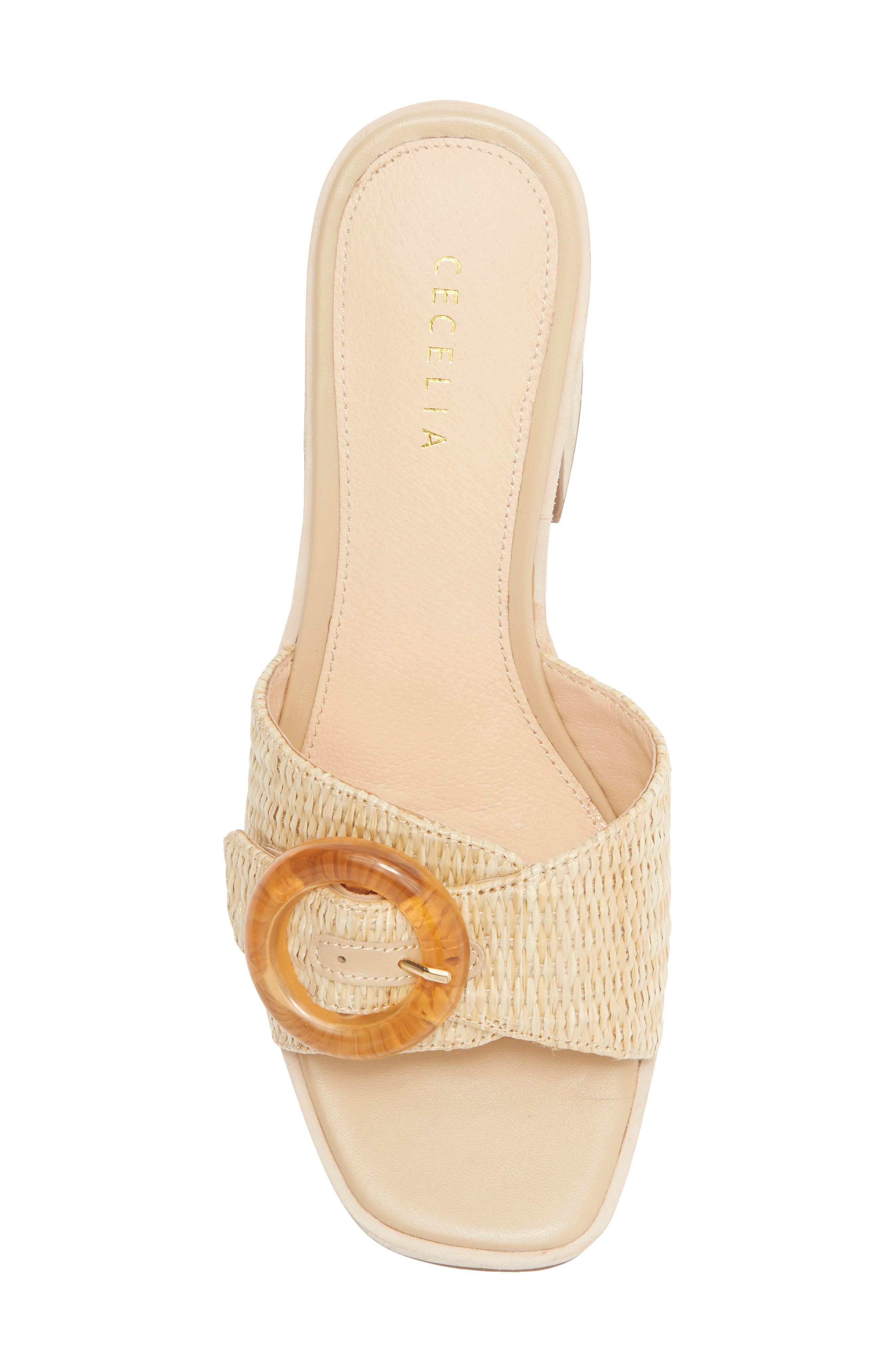 Cecelia New York Charlie Buckle Platform Slide Sandal, Alternate, color, Tea