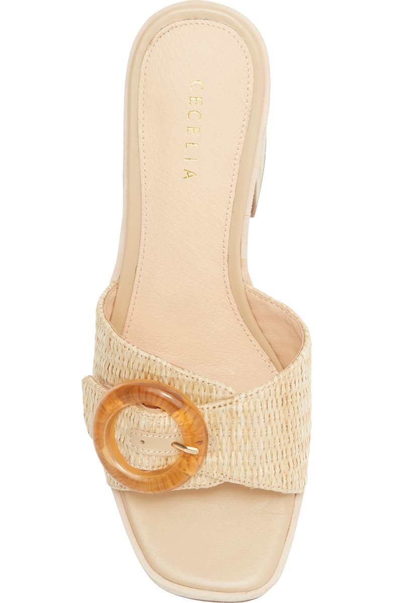 Cecelia New York Charlie Buckle Platform Slide Sandal, Alternate, color, Tea
