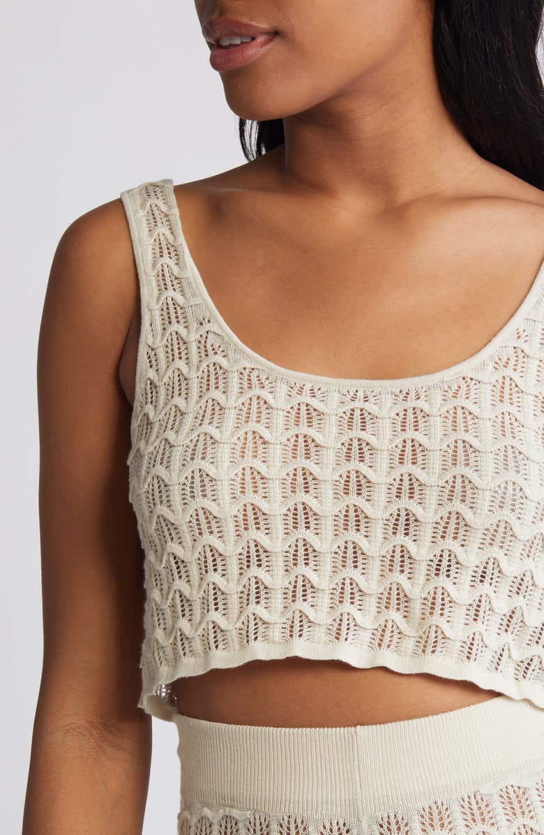 Rip Curl Santorini Sun Pointelle Stitch Crop Sweater Tank, Alternate, color,