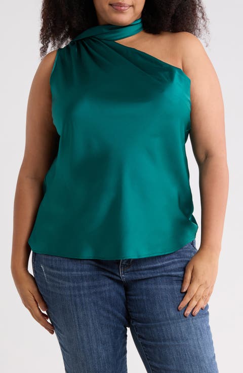 Scarf Detail One Shoulder Top