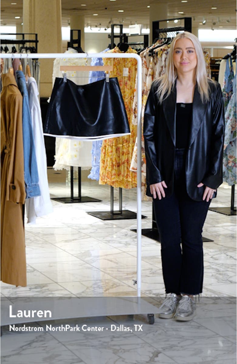 Rubi Contrast Stripe Faux Leather Miniskirt, sales video thumbnail