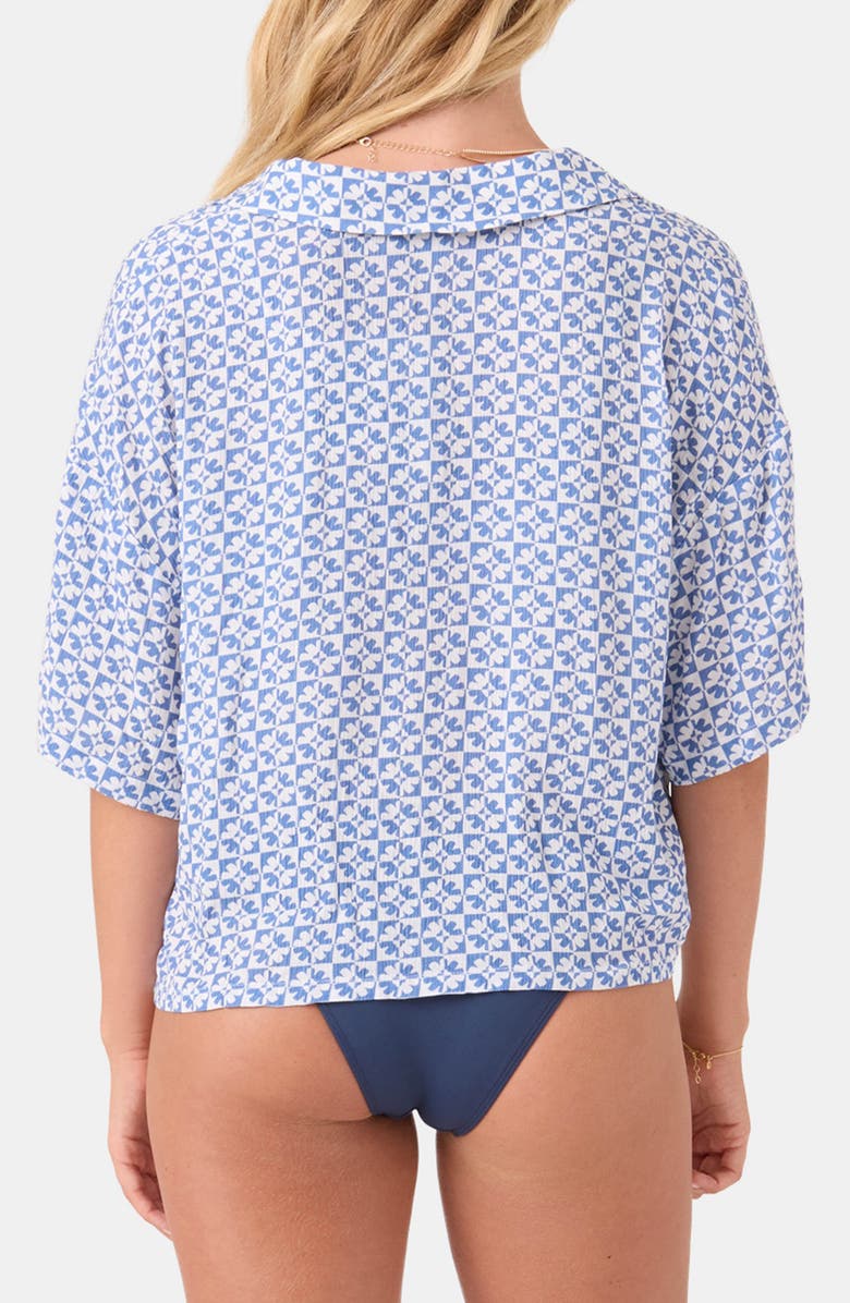 Roxy Hazy Dazy Crop Cover-Up Shirt, Alternate, color, Blue