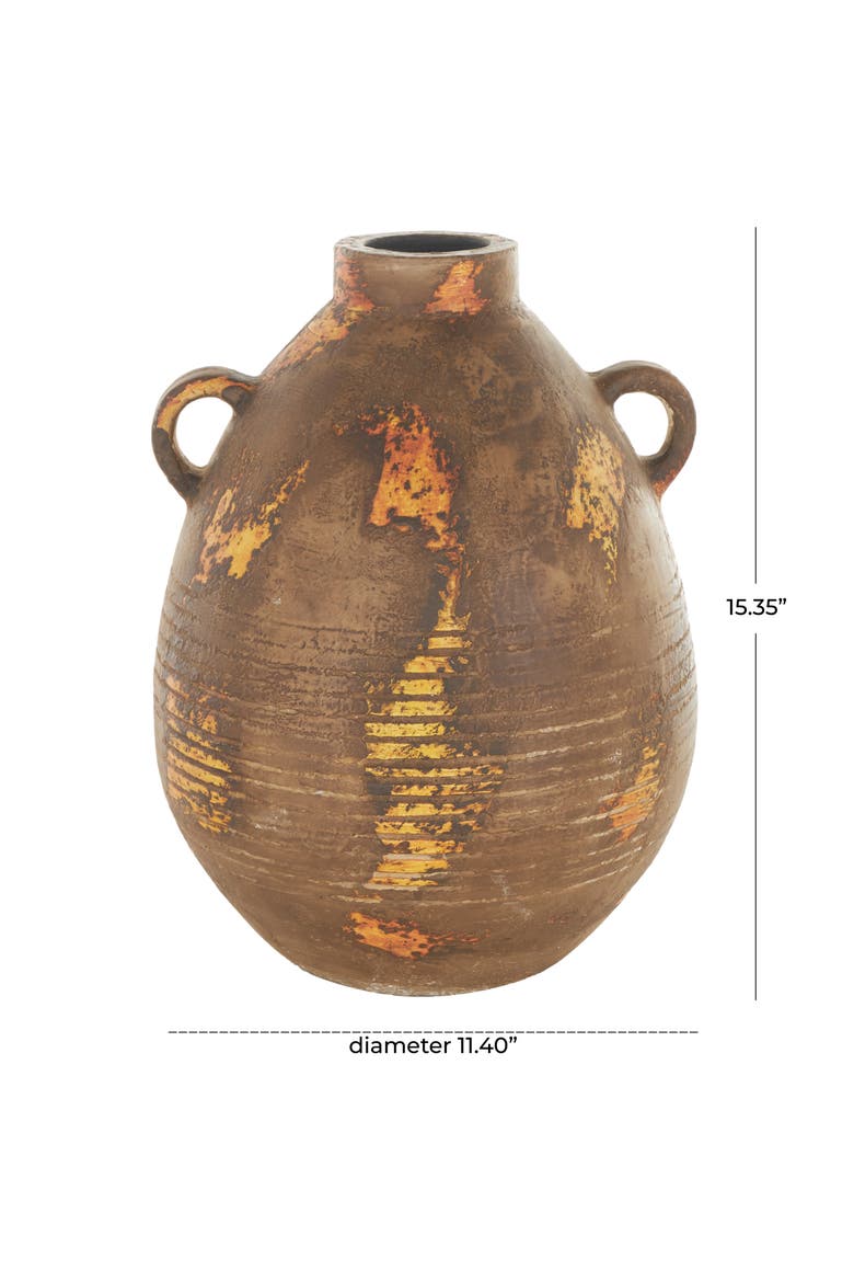 Brown Ceramic Vase, Alternate, color, BROWN