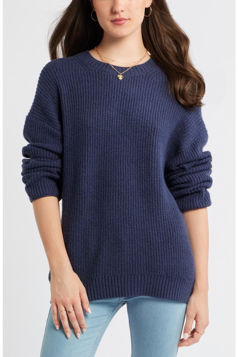 Cozy Crewneck Sweater, Main, color, NAVY INDIGO