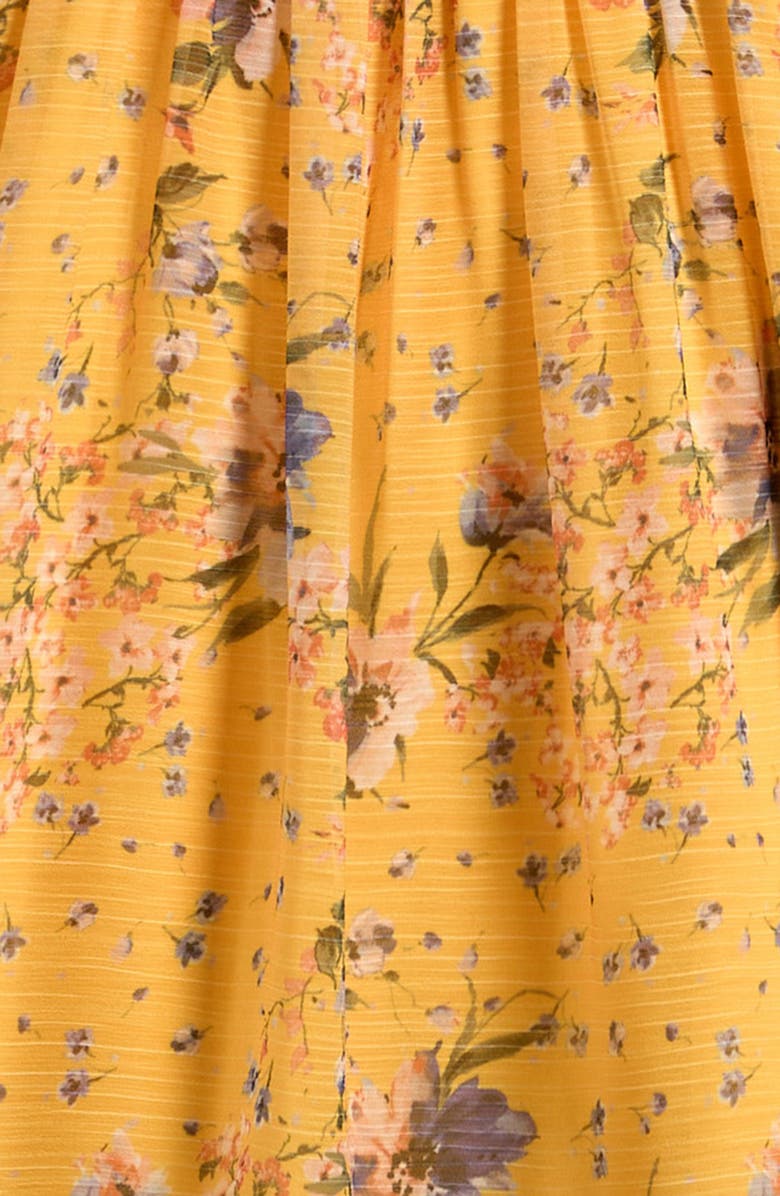 Ava & Yelly Kids' Floral Ruffle Strap Maxi Dress, Alternate, color, Yellow Floral