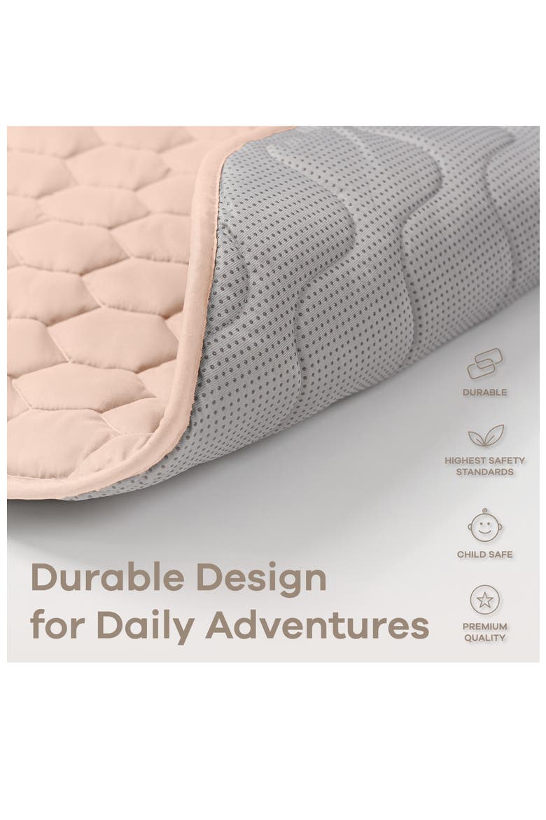 Premium Play Mat with Non-Slip Bottom, Square 56x56 inches, Alternate, color, Blush