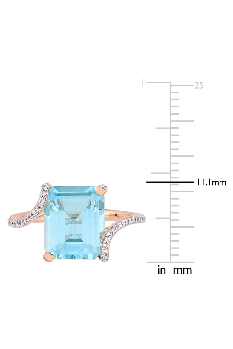 Blue Topaz & Diamond Cocktail Ring 14k, Alternate, color, Blue Topaz